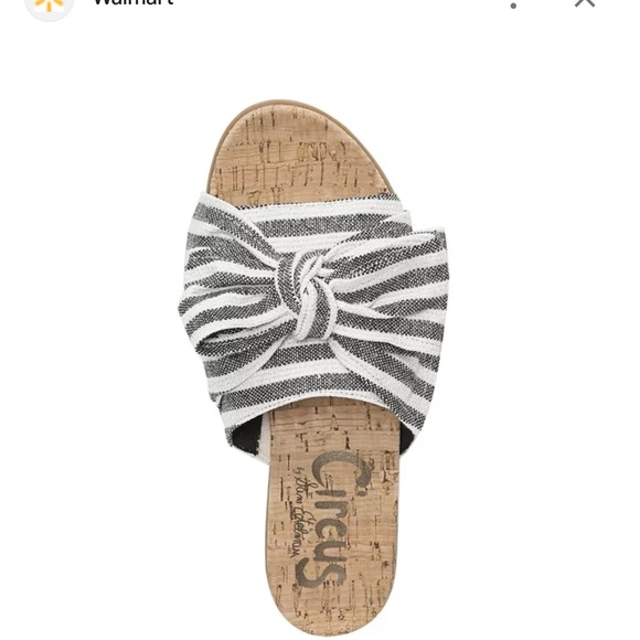 Circus by Sam Edelman Striped Bow Slides Flats Sandals Size 7.5 New NWOT - Picture 2 of 4